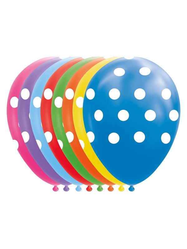 Globos Balloons Dots Mix Colors 30cm 8pcs.