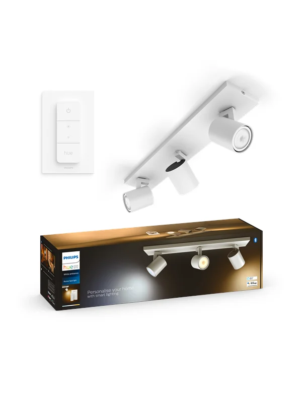 Philips Hue Runner Triple Spotlight - Hvit - Med dimmebryter