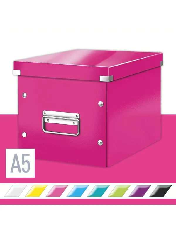 Leitz Oppbevaringsboks Click & Store Kube  WOW Medium Rosa