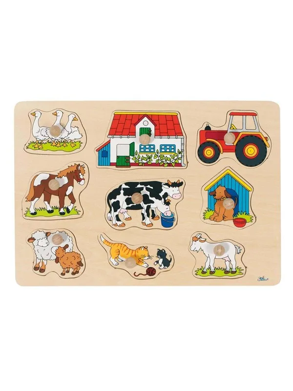 Goki Wooden Bubble Puzzle Farm