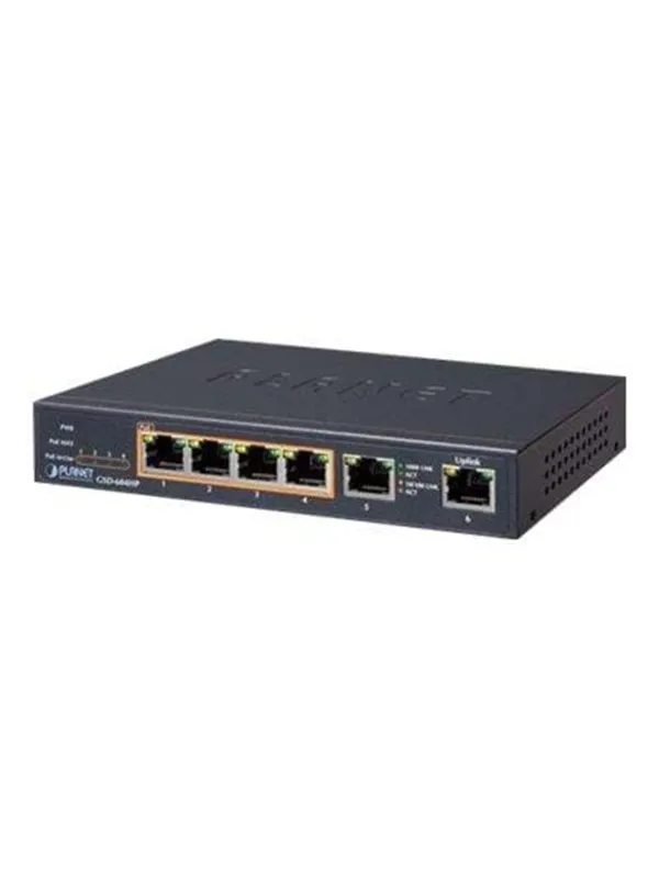 PLANET 4-Port 10/100/1000T 802.3at PoE + 2-Port