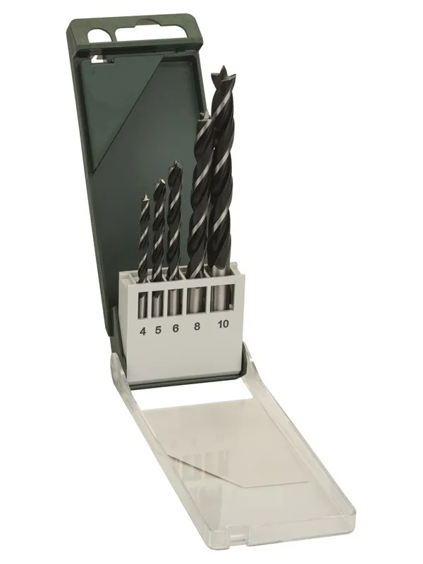 Bosch 5-delers trespiralbor-sett 4,0; 5,0; 6,0; 8,0; 10,0 mm