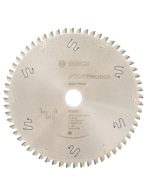 Bosch Sirkelsagblad Top Precision Best for Wood 254 x 30 x 2,3 mm, 60
