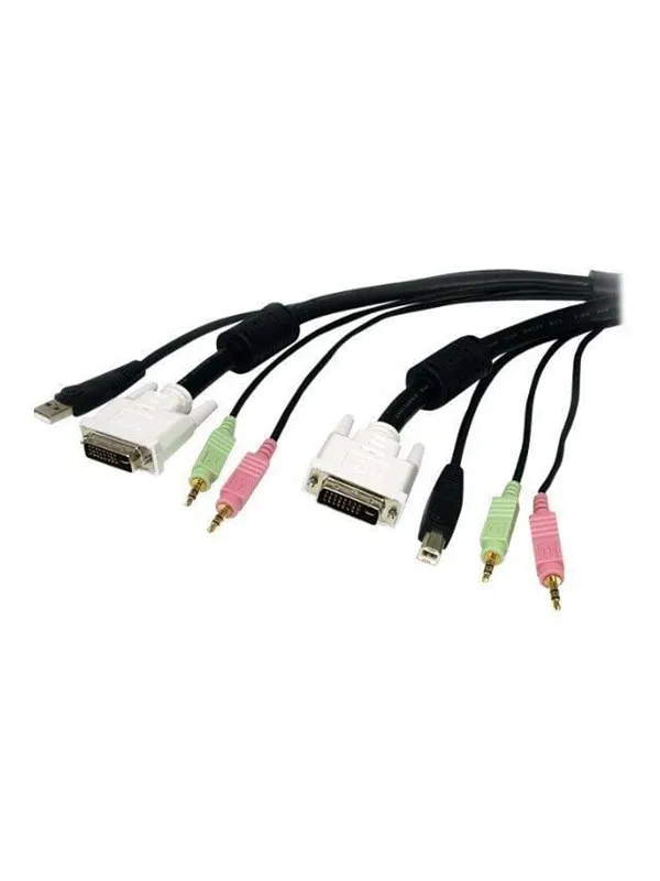 StarTech.com 4-in-1 USB DVI KVM Cable with Audio and Microphone - keyboard / video / mouse / audio extension cable