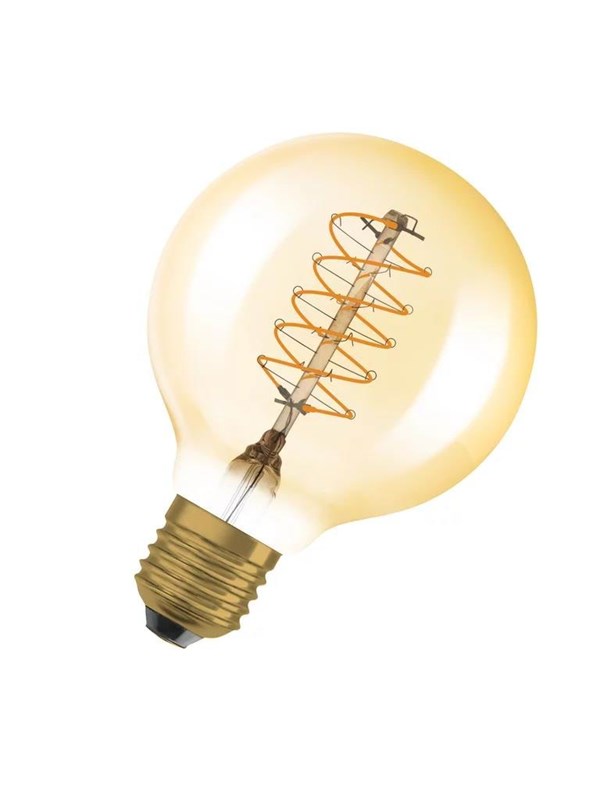 Osram LED-lyspære Vintage 1906 Globe80 600lm 7W/822 Gold Dimmable E27
