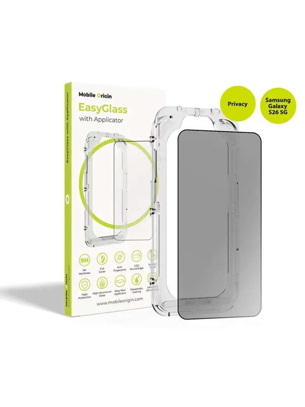 Mobile Origin EasyGlass Privacy with Applicator Samsung Galaxy S26 5G