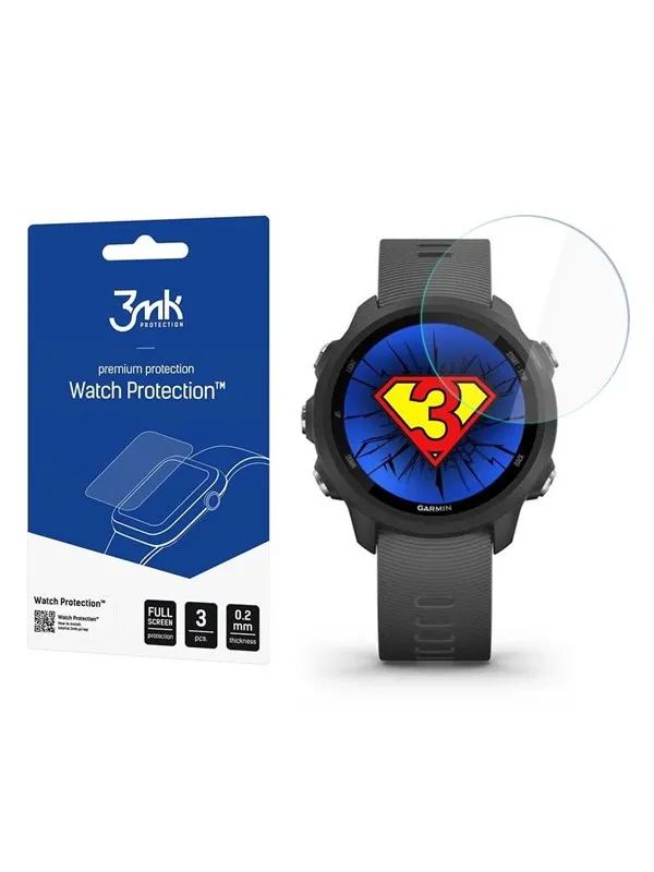 3mk Watch Protection™ v. FlexibleGlass hybrid glass on Garmin Forerunner 245