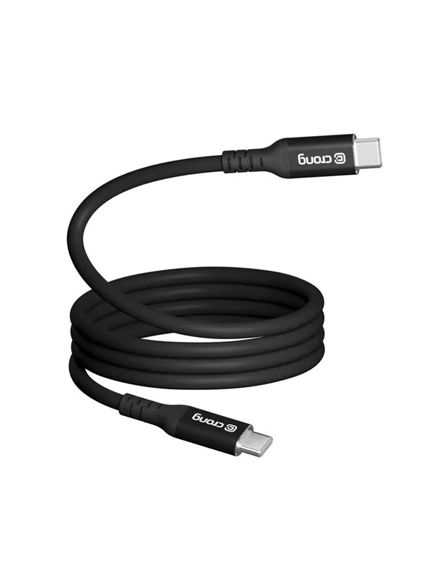CRONG Soft Link - 100W PD 5A USB-C to USB-C Cable 25cm (Black)