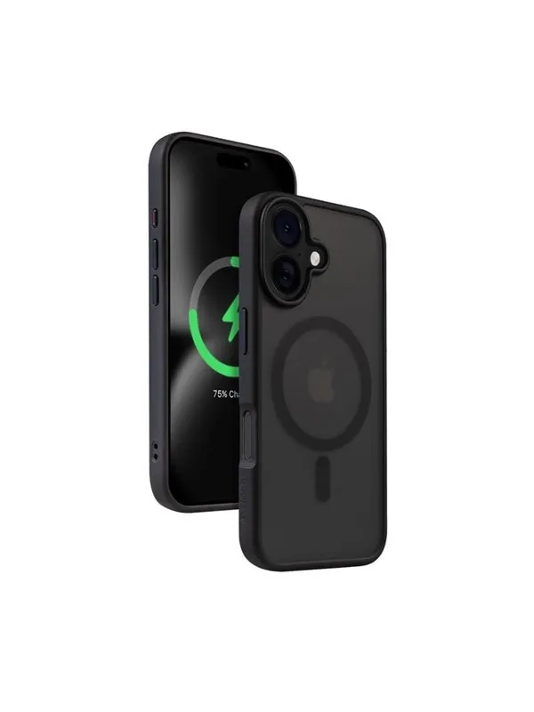 CRONG Hybrid Frost MAG Cover - Case with MagSafe for iPhone 16 (Black)