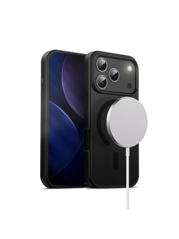 CRONG Hybrid Frost MAG Cover - MagSafe iPhone 17 Pro Case (Black)