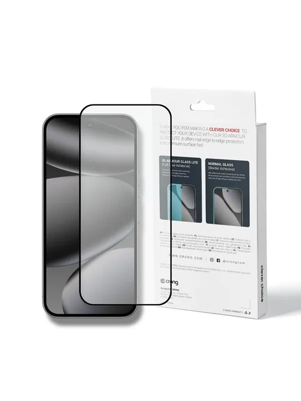 CRONG 3D Armour Glass Lite - Full Glue Tempered Glass for Google Pixel 9 Pro XL / 10 Pro XL