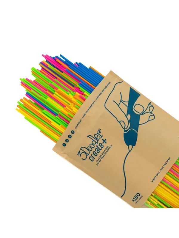 3Doodler Filament / Create+ & Pro+ / 250 / PLA / neon green, neon yellow, neon pink, neon orange, blue / "Neon Sunset Mix"