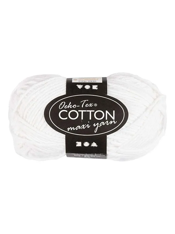 Creativ Company Cotton yarn Size 8/8 L: 80-85 M White - 50gr.