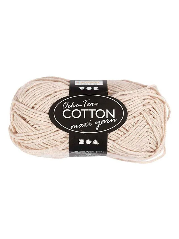 Creativ Company Cotton yarn Size 8/8 L: 80-85 M Sand color - 50gr.