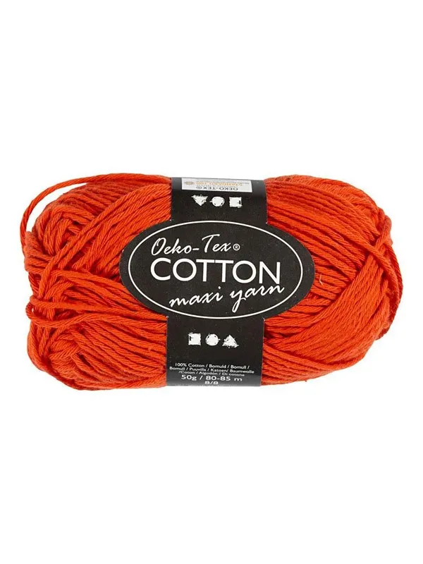 Creativ Company Cotton yarn Size 8/8 L: 80-85 M Red - 50gr.