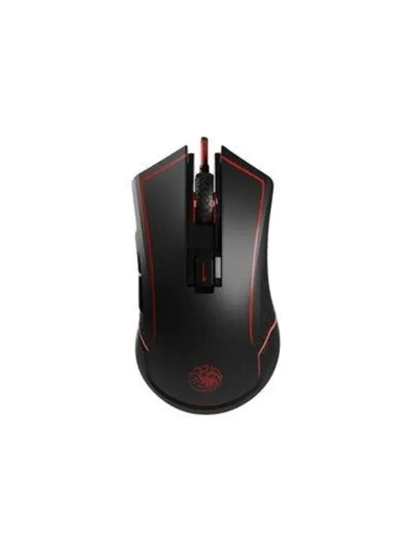 Lexip X TSUME - Targaryen Game of Thrones - mouse - ceramic skates - Wi-Fi USB - black red - Mus - Optisk - Rød