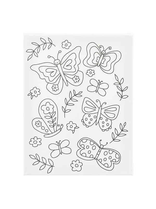 Creativ Company Painting canvas with print butterflies - 24x30cm