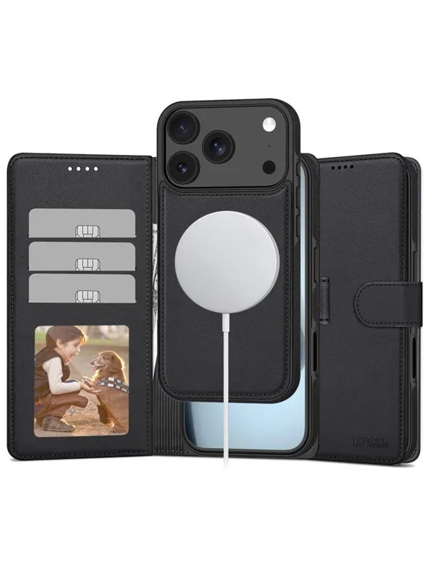 Tech-Protect Wallet MagSafe Case for iPhone 17 Pro Max - Matte Black