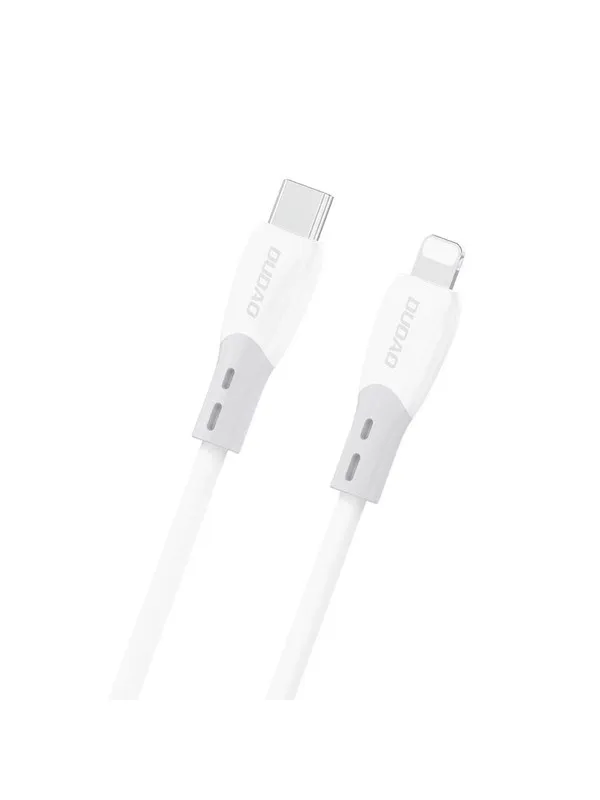 Dudao L25SX 30W USB-C - Lightning Cable with Soft Silicone Braid 2m - White