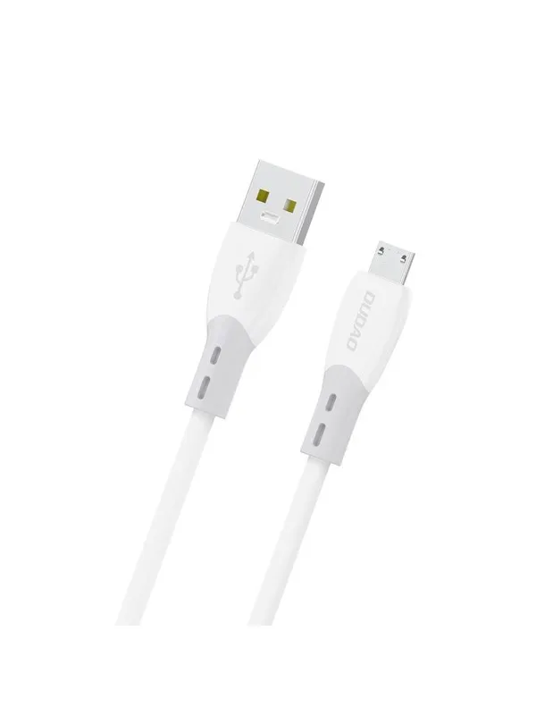 Dudao L25SM 3 A USB-A - micro USB cable with soft silicone braid 1 m - white