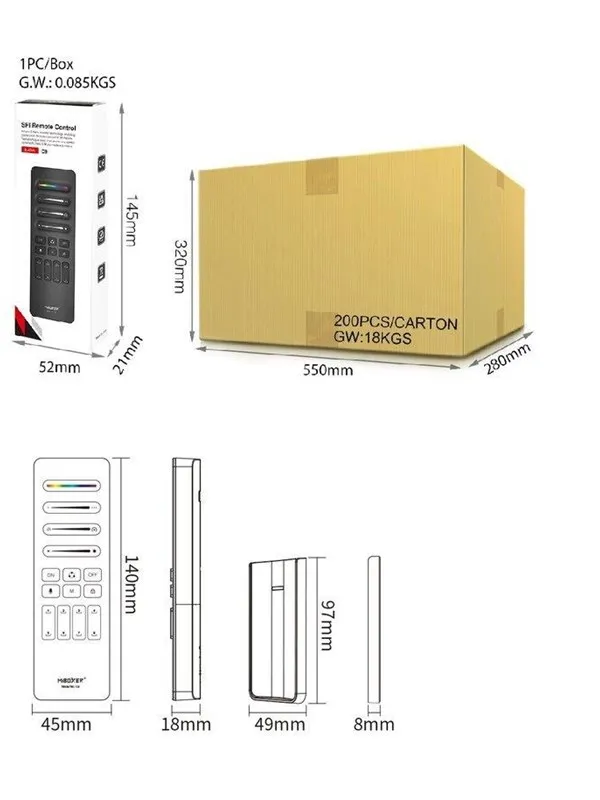Miboxer Fjernbetjening - RGB-CCT - 2.4GHz RF