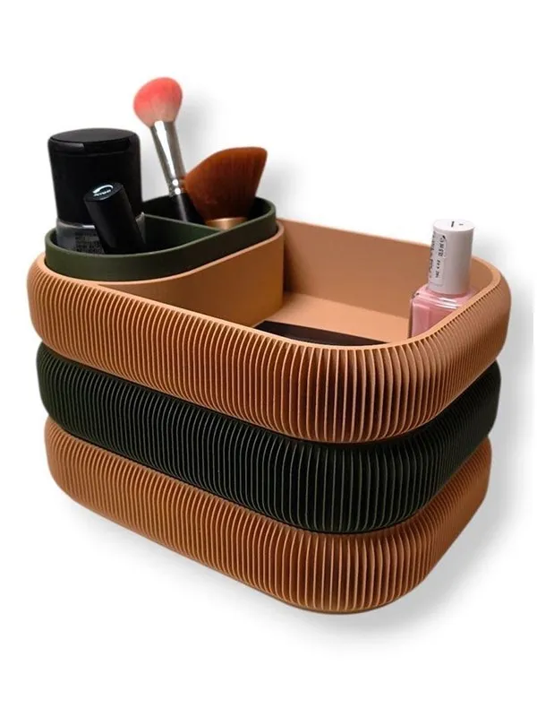 Simiu STACKSEY - Makeup Stand - Large - Olive/Beige - 22 x 14cm