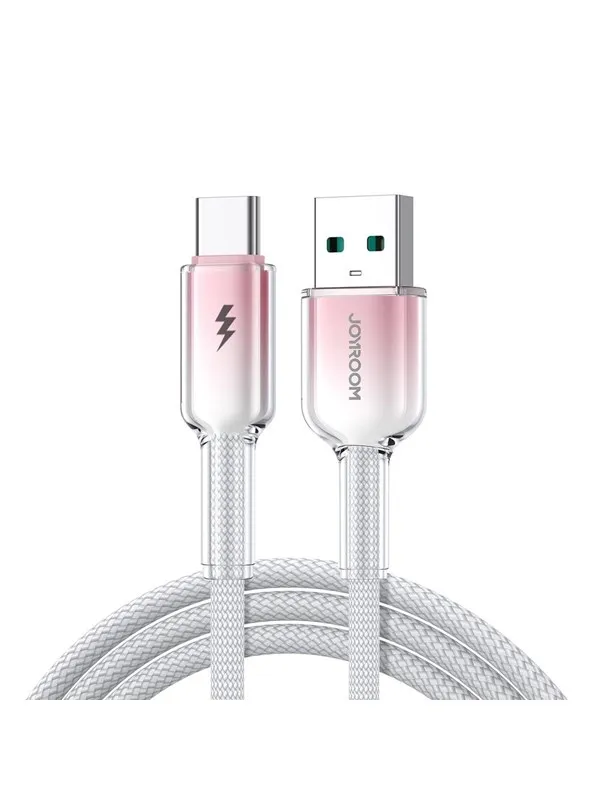 Joyroom S-A42 Crystal-Clear Series 3A USB-A - USB-C cable 1.2m - white
