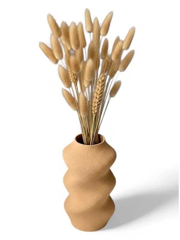 Simiu SCRUNCHED - Vase - 21cm - Beige