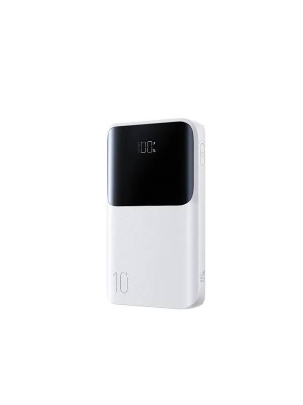 Joyroom JR-QP191 Star Series Mini 10000mAh 22.5W Powerbank with Digital Display - White Nødlader - Hvit - 10000 mAh