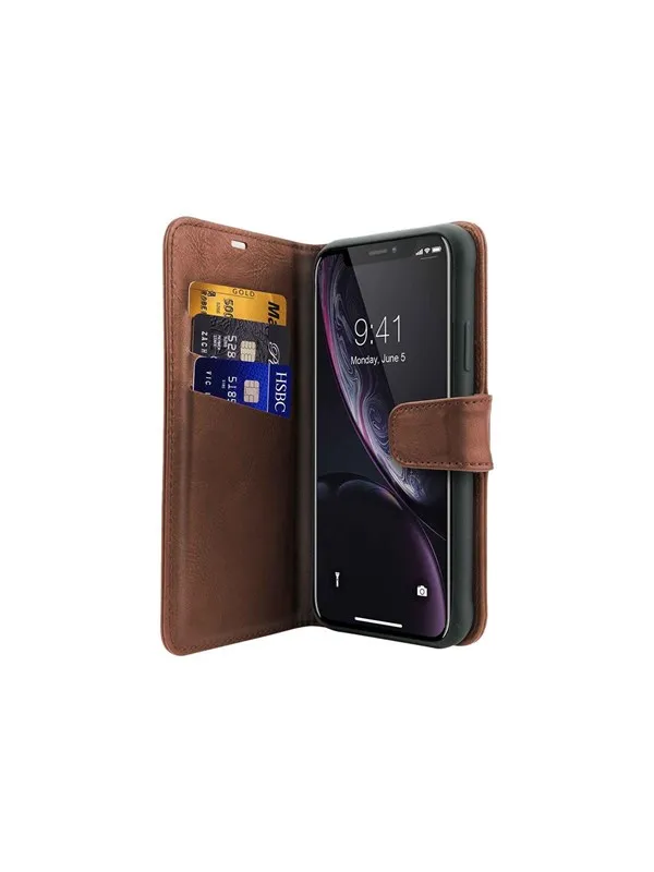 ITSKINS BOOK cover for iPhone XR®. Brown