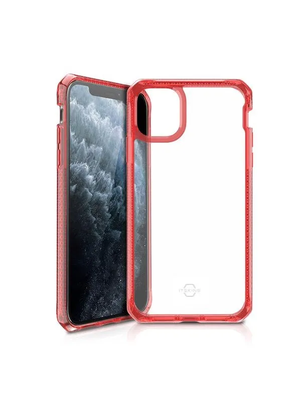 ITSKINS HYBRID CLEAR cover for iPhone 11 Pro Max / XS Max®. Red and transparent