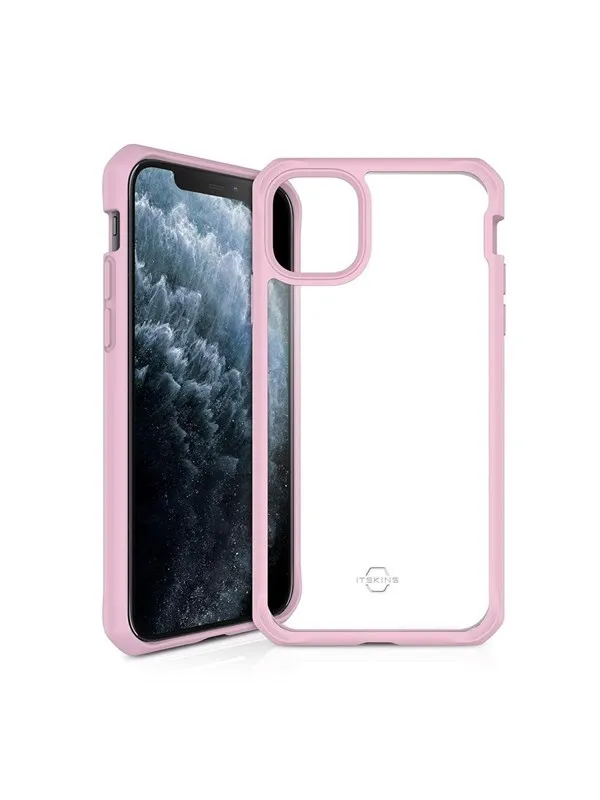 ITSKINS HYBRID SOLID cover for iPhone 11 Pro Max / XS Max®. Pink and transparent