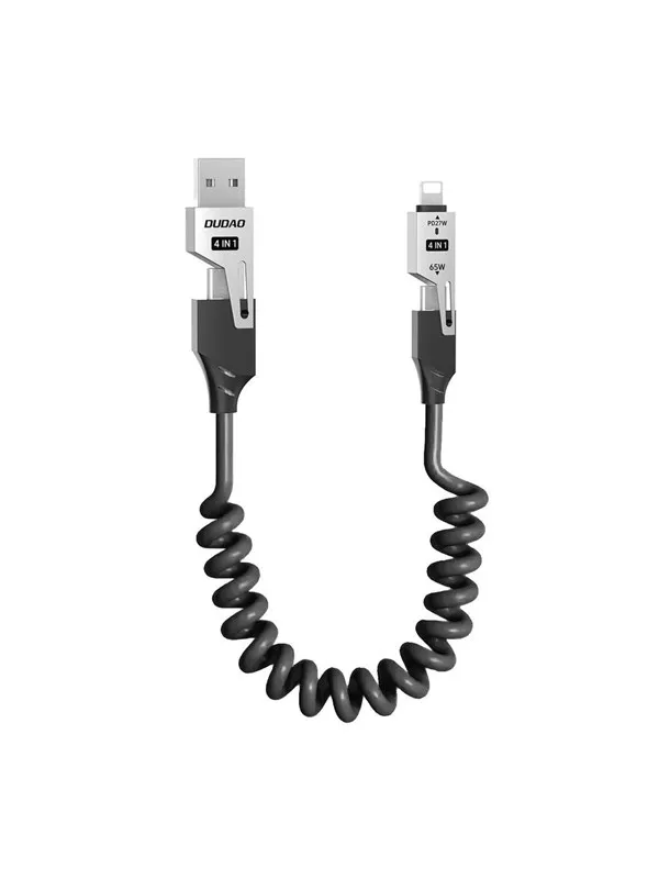 Dudao L20 Pro 4-in-1 USB-A / USB-C - Lightning / USB-C Cable - Black