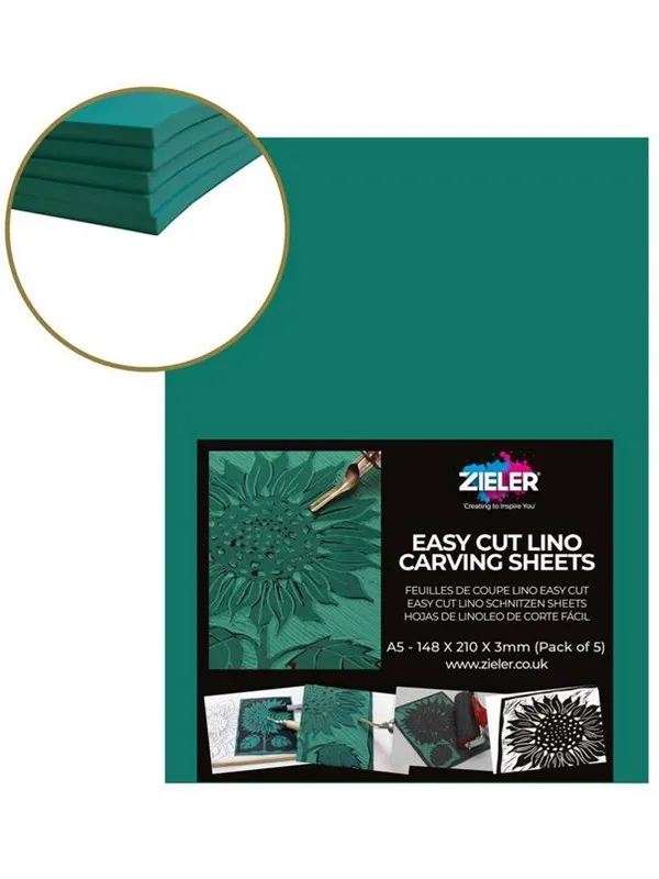 Zieler Linoleum sheets A5 5 pcs.