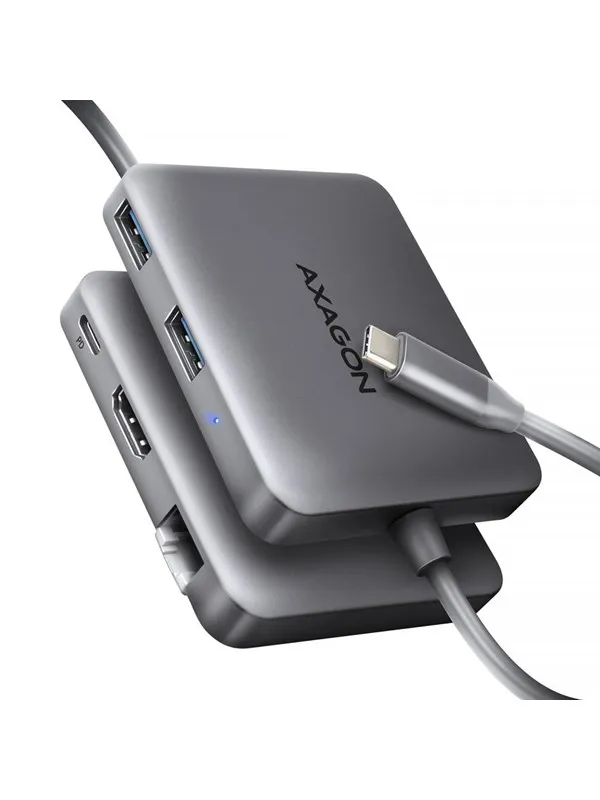 AXAGON SuperSpeed USB-C Hub USB-hub - USB 3.0 - 5 porter - Sølv