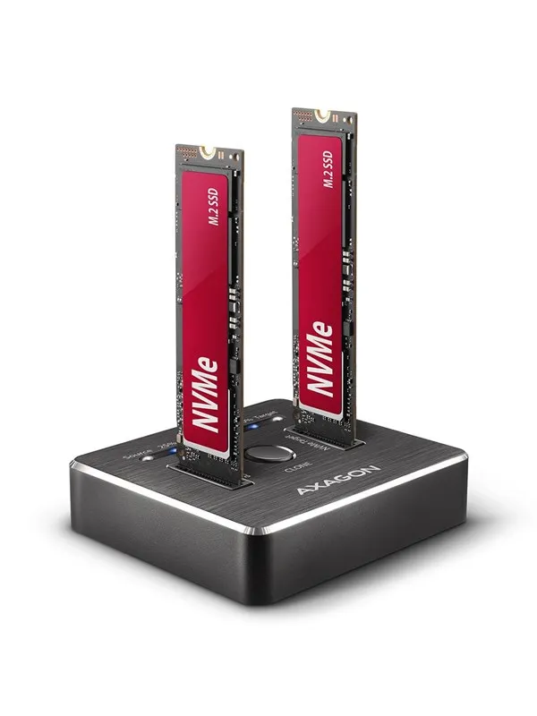 AXAGON CloneMaster USB-C 10 Gbps Dual NVMe M.2 SSD Dock
