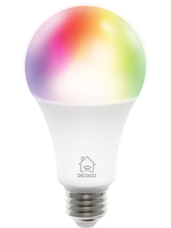 Deltaco Smart - LED light bulb - E27 - 9 W - RGB light - 2700-6500 K - white