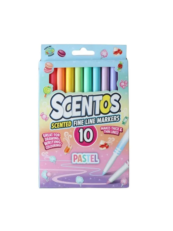 Scentos FINE LINE MARKERS PASTEL 10 PCS