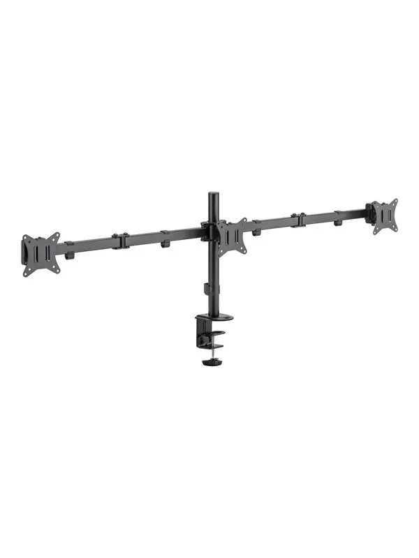 Deltaco mounting kit - adjustable arms - for 3 LCD displays - rotate tilt swivel up to 7 kg - black