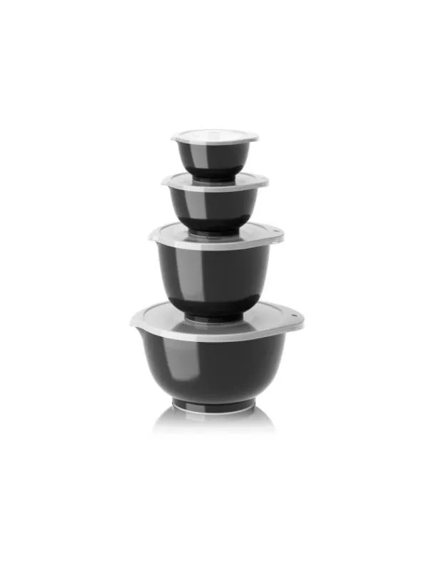 Rosti - Margrethe Bowls - Set of 4 + Lids (Carbon Black)