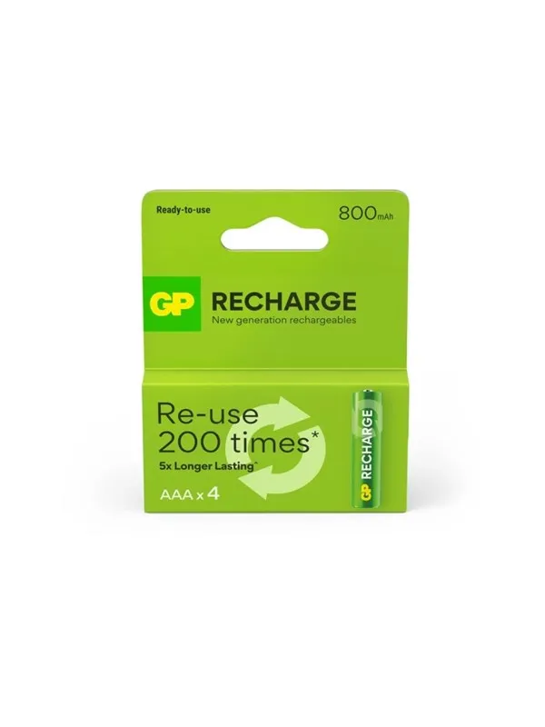 GP Rechargeable Battery AAA 800 mAh x 4 NiMH