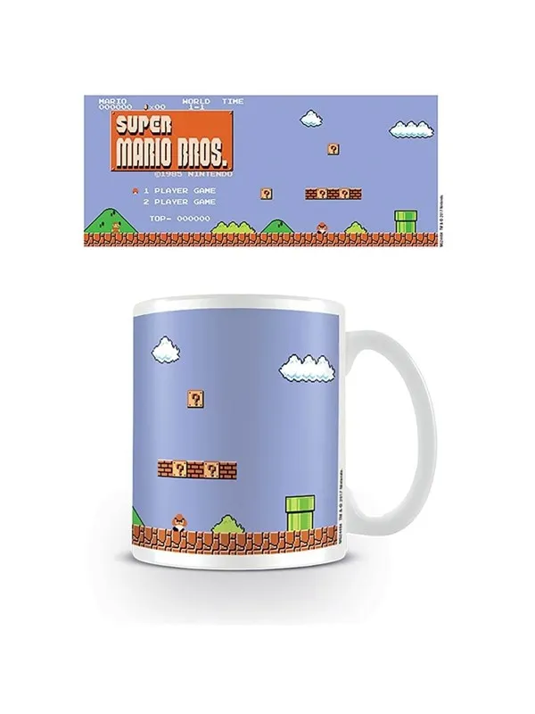 Nintendo - Super Mario (Retro Title) 11oz/315ml White Ceramic Mug - Krus