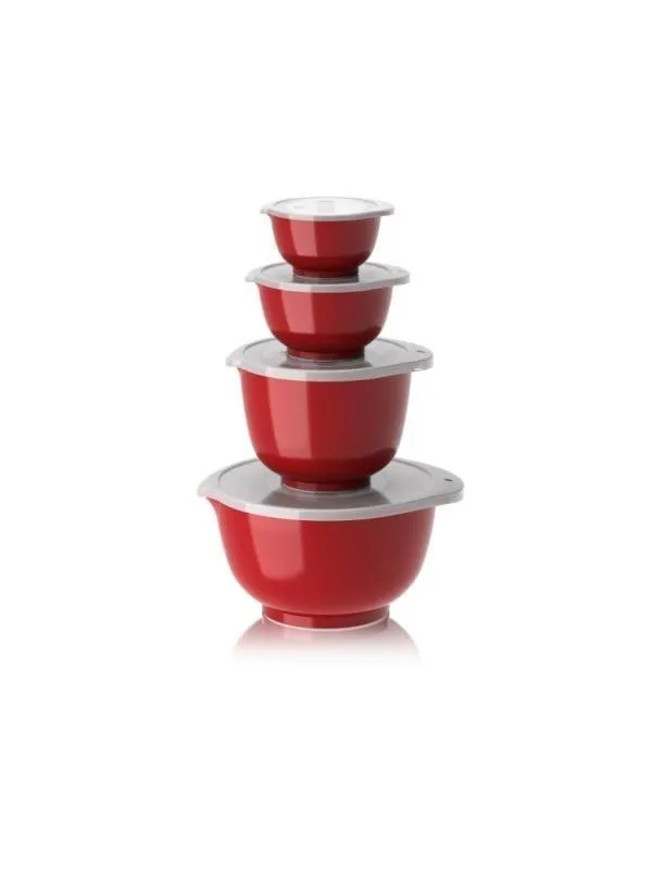 Rosti - Margrethe Bowls - Set of 4 + Lids (Red)