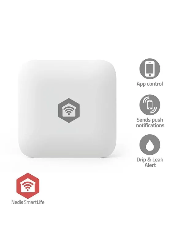 Nedis SmartLife Water Detector Zigbee 3.0 Battery Max. battery life: 12 Months White