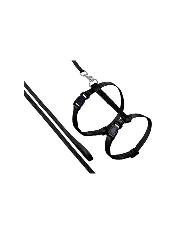 FLAMINGO - Ziggi Cat harness with line - Black