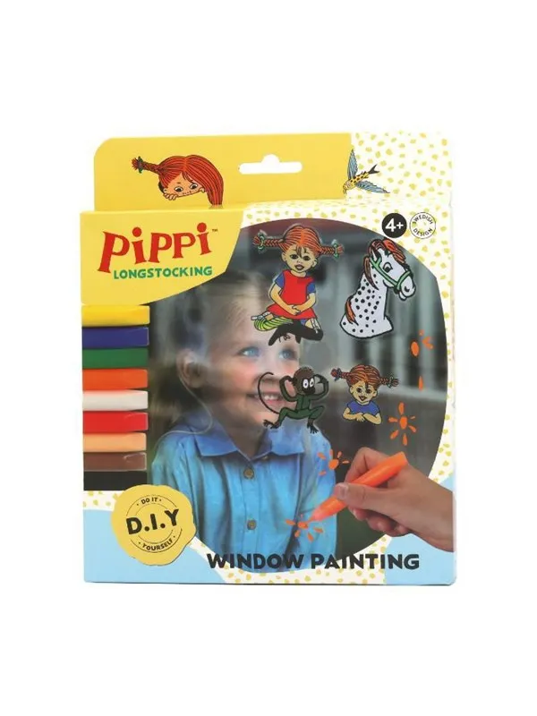 Pippi vinduesmaling m/9 tusser & 4 motiver