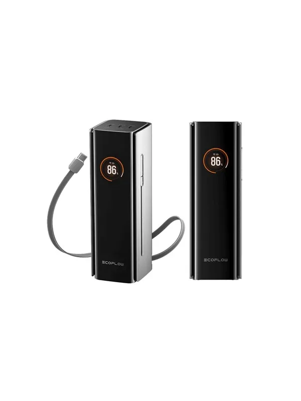 EcoFlow RAPID Pro 20K - 230W - Built-in 100W USB-C Cable Nødlader - Sølv - 20000 mAh