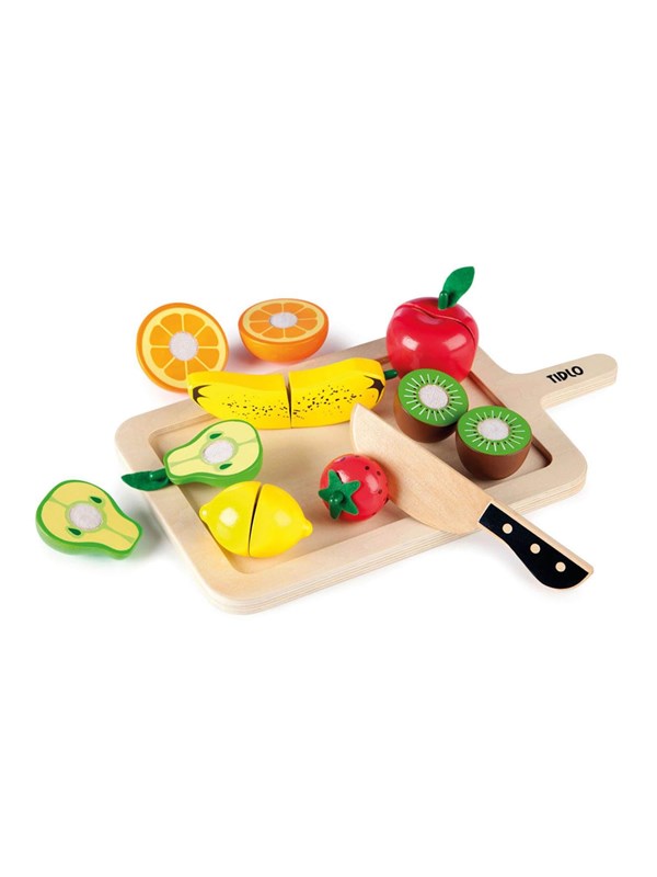 Tidlo Wooden Cutting Fruit Play Set 16 pieces.