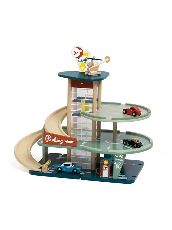 Classic World Wooden Vintage Garage with Cars 11 pcs.
