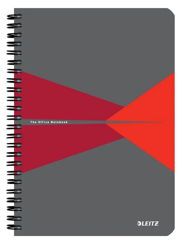 Leitz Office Notebook A5 ruled wirebound with cardboard cover Red